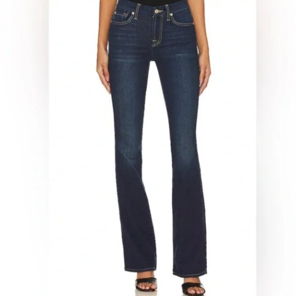 7 For All Mankind Kimmie Bootcut Mid Rise Dark Wash Stretch Jeans Size 30 - Picture 1 of 8
